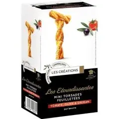 Mini-flûtes feuilletées tomate olive origan 100g - BOUTON D'OR