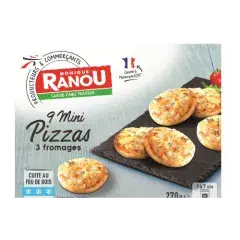 Mini pizza 3 fromages x9 270g - RANOU
