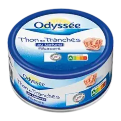 Thon en tranches au naturel albacore 1/3 186g - ODYSSÉE