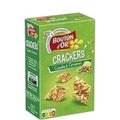 Crackers aux gouda et grains 65g - BOUTON D'OR