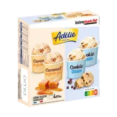 Adélie pot crème glacée Caramel beurre salé cookie dough x44 299g