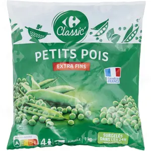 Petits Pois Extra Fins Carrefour 1kg