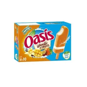 Oasis bâtonnets de glace vanille tropical 10x40g