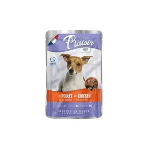 Pochons chien adulte poulet veg Plaisir 100 g
