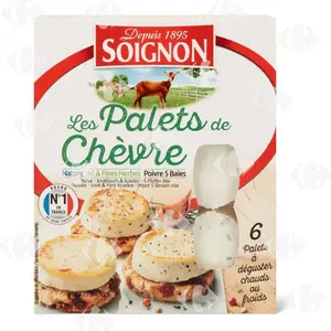 Fromage palet de chèvre nature 6x25g - SOIGNON