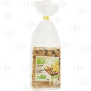 Carrefour Bio Crackers Bio Emmental Graines De Courge - 8x200g /666780