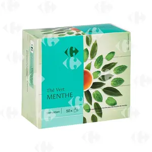 Thé Vert Aromatisé à la Menthe Carrefour 50 sachets