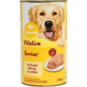 Pâtée pour Chien Adulte au Poulet Carrefour 1,23kg