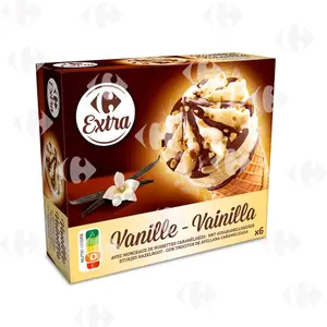Glaces cônes vanille Carrefour 6x120ml