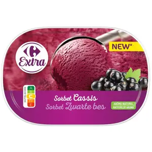 Carrefour Sorbet cassis supplémentaire, 1 000 g