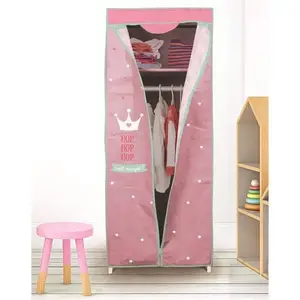 Armoire à dressing rose 149x43x58cm