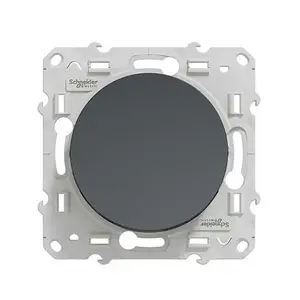 Bouton Poussoir 10A. Odace Noir Anthracite