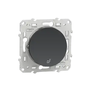 Poussoir Sonnette Avec Symbole Cloche. Odace Noir Anthracite