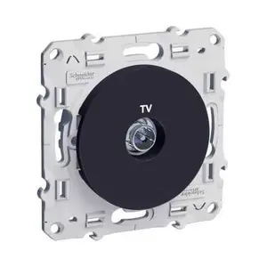 Prise Tv Simple. Odace Noir Anthracite