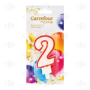 Bougie d'Anniversaire Chiffre 2 Carrefour Home 1 unité