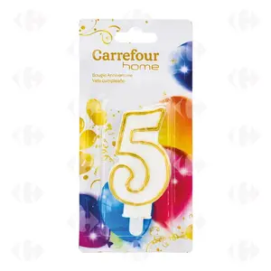 Bougie d'Anniversaire Chiffre 5 Carrefour Home 1 unité