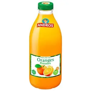 Andros Pur Jus d'oranges pressées 100% sans sucres ajoutés 1L