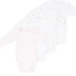 Body Bébé Manches Longues Rose Clair 4 pièces