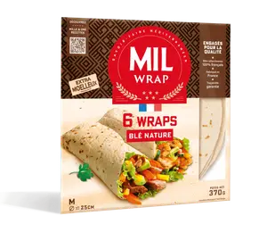 Wrap de blé nature 6 pièces 370g - MIL WRAP