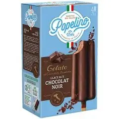 Popelino bâtonnets de glace chocolat noir 4x78g
