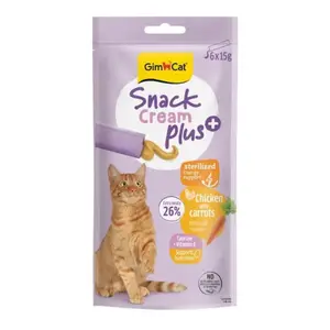 GIM CAT SNACK CREAM STERILISED CHICKEN WITH CARROTS 15G