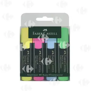 Surligneur Textliner 48 Refill Rouge Faber Castell 4 unités