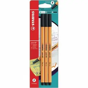 Stylo-feutre 0,4mm point 88 noirs x3 - STABILO