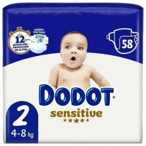 Dodot Couches Sensitive Taille 2 4-8kg 58 Unités