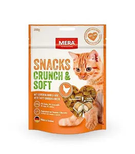 Mera snacks pour chats croquants et moelleux au poulet et fromage 200g