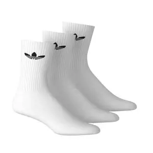 TREFOIL CREW SOCK CUSHION 3 PAIR PACK - 34-36