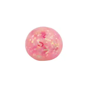 Jouet anti-stress boule à paillettes alphabet rose