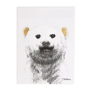 Peinture à l’Huile – Ours Polaire + Or – 30×40 Cm
