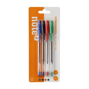 Stylo Roller Transparent 4 Couleurs 4 unités