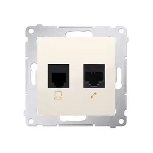 Prise Rj45 + Rj12 Connexion À Vis Avec Griffes Marfil Simon 54
