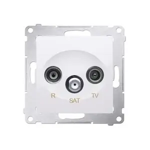 Prise Rtv + Sat 10Db Connexion À Vis Avec Griffes Blanc Simon 54