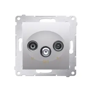 Prise Rtv + Sat 10Db Connexion À Vis Avec Griffes Aluminium Simon 54