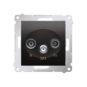 Prise Rtv + Sat 10Db Connexion À Vis Avec Griffes Graphite Simon 54