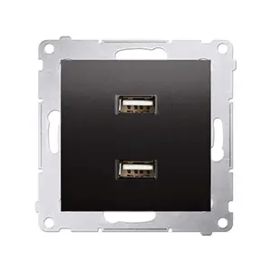 Double Chargeur Usb 2,1 A 5V Dc 230 V Graphite Simon 54