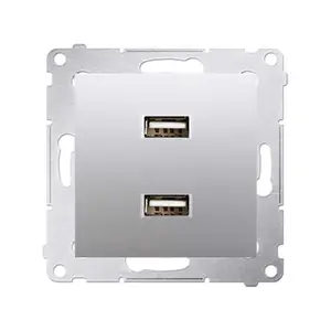 Double Chargeur Usb 2,1 A 5V Dc 230 V Argent Mat Simon 54