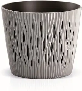 Pot De Fleur Sandy Round Gris 190Mm Dsr190-405U