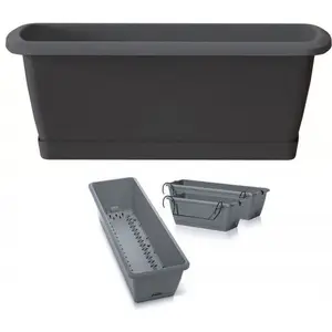 Balconniere Avec Support Respana Easy Anthracite Ref Ise400Sw-S43