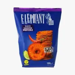 Bretzels cuits au four Chili et citron vert 160g - ELEPHANT
