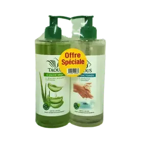 Savon liquide antibactérien + aloe vera 2x470ml - TAOUS
