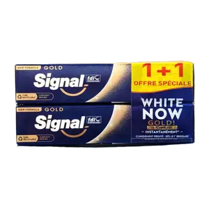 Dentifrice white now gold 2x75ml - SIGNAL