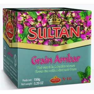 Thé vert en grains à la menthe et à la rose Ambar 150g - SULTAN
