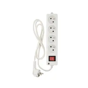 Multiprises 4X2P+T 1,5M Blanc