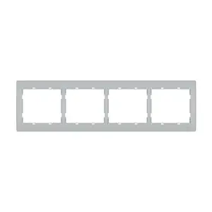 Plaque Quadruple Horizontale Gris Argent