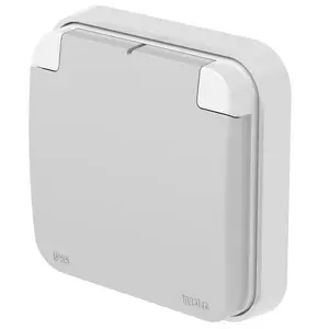 Prise Bipolaire + Terre Gris Clair Tropic Ip55 Encastre