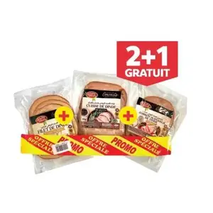 Filet de dinde + cuisse de dinde = jambon de dinde fumé gratuit 3x80g -DINDY