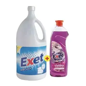 Lot Eau de javel régulier 2,5L + Liquide vaisselle 750ml - EXET